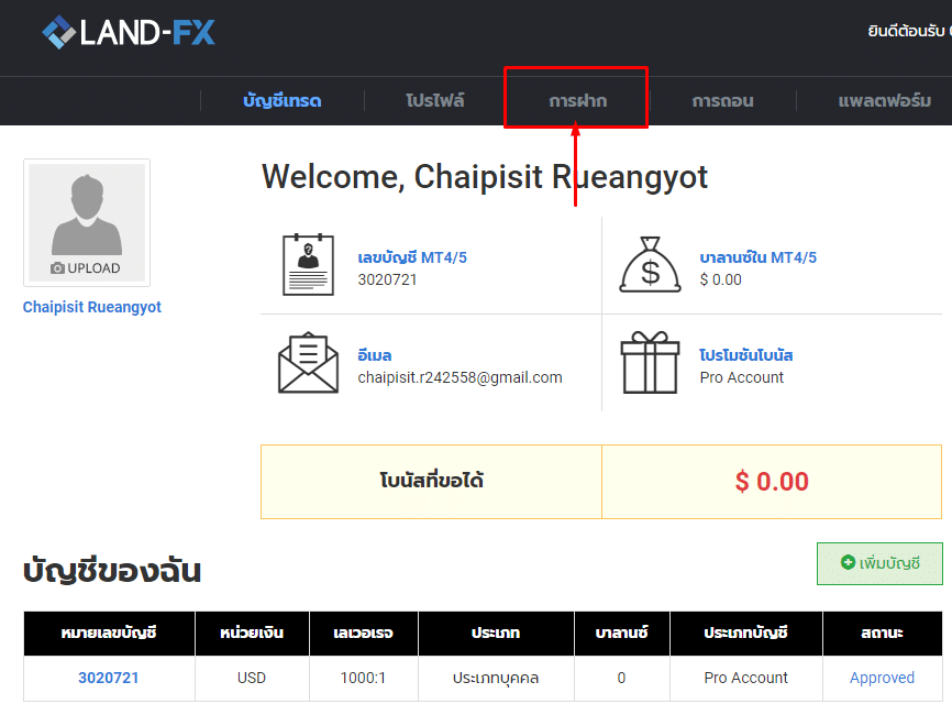 พื้นที่สมาชิก land-fx